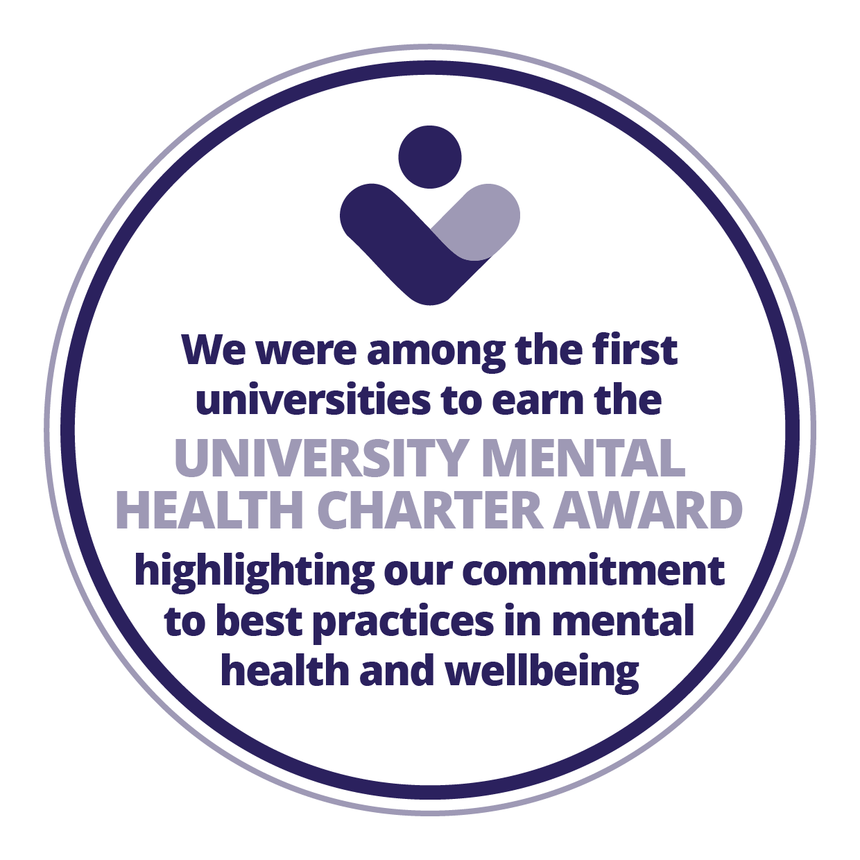 We were among the first universities to earn the University Mental Health Charter Award